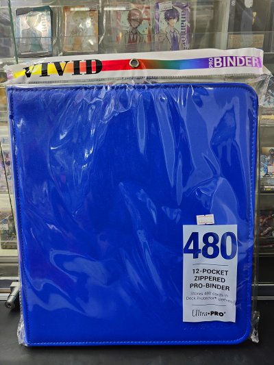 UP 12PK Zippered Premium Pro Binder Blue แฟ้มเก็บการ์ดขนาดใหญ่หน้าละ 12 ช่อง