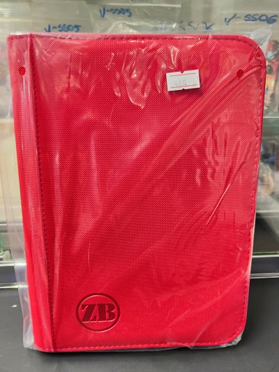 Zipper Binder (4 PKT) 20page Pink แฟ้มใส่การ์ด 4 ช่อง แดง