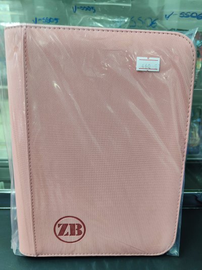 Zipper Binder (4 PKT) 20page Pink แฟ้มใส่การ์ด 4 ช่อง ชมพู