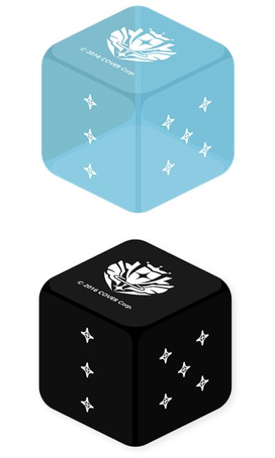 hololive OFFICIAL CARD GAME Official Dice Light Blue & Black (Set of 2) เซ็ทลูกเต๋า Hololive 2 ลูก