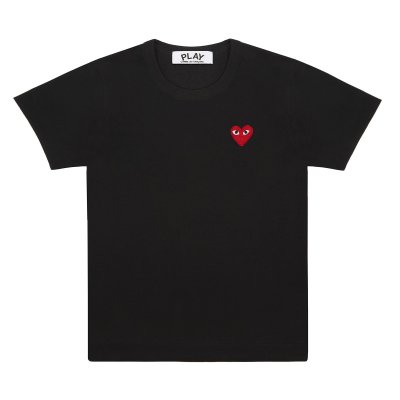 CDG PLAY Basic Red Heart T-shirt Black