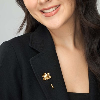 Gold-Plated Ascocentrum orchid Stick Pins