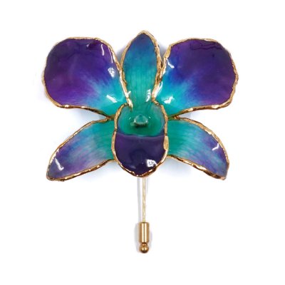 Clear-Coated & Gold Edges Dendrobium Orchid Stick Pins