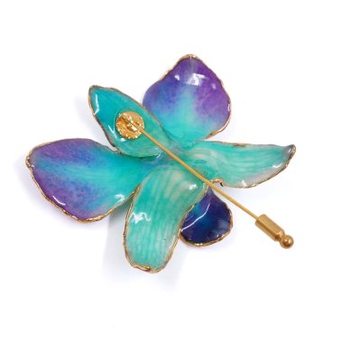 Clear-Coated & Gold Edges Dendrobium Orchid Stick Pins