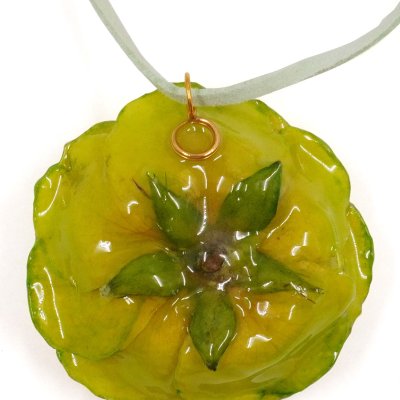 Clear-Coated Rose Long Choker