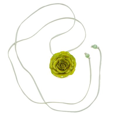 Clear-Coated Rose Long Choker