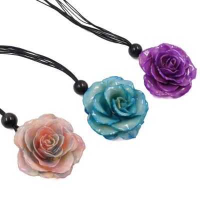 Clear-Coated Rose Choker Cord