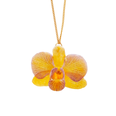 Gold Plated Dendrobium Pendant