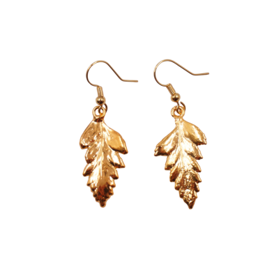 Gold Plated Fern Leaf Earrings