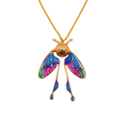 สร้อยคอจี้รูปผีเสื้อกลางคืนชุบทอง