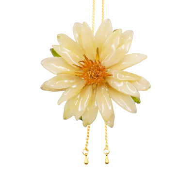 Clear-coated Water Lily Adjustable Necklace.