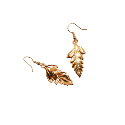 Gold Plated Fern Leaf Earrings