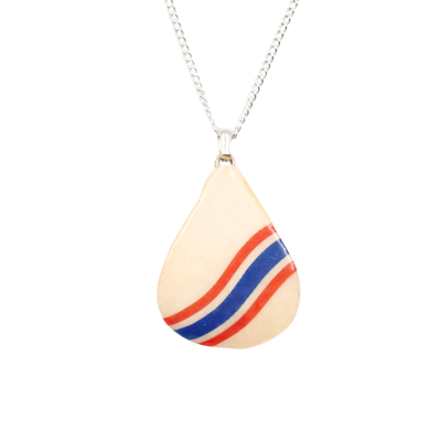Orchid petal pendant necklace with Thai flag design