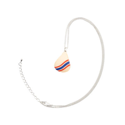 Orchid petal pendant necklace with Thai flag design