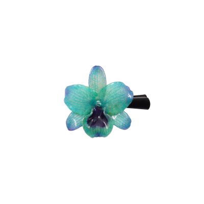 Clear-Coated Dendrobium Nobile Orchid on Hair Clip