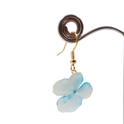 Clear-Coated Hydrangea Earrings