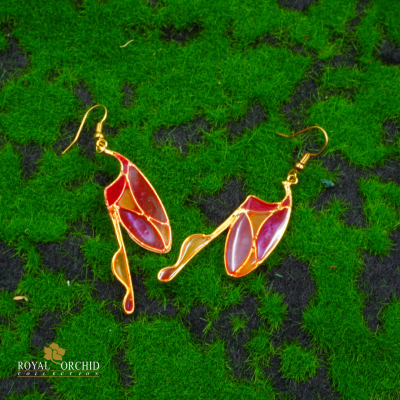 Art Deco " Clear resin insect wing shaped earrings "