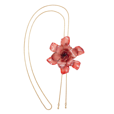 Gardenia on Adjustable Necklace Clear-Coate
