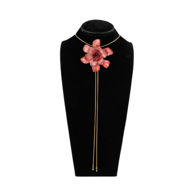 Gardenia on Adjustable Necklace Clear-Coate