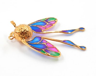 สร้อยคอจี้รูปผีเสื้อกลางคืนชุบทอง