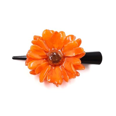 Clear-Coated Aster Flower on Hair Clip