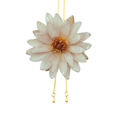 Clear-coated Water Lily Adjustable Necklace.