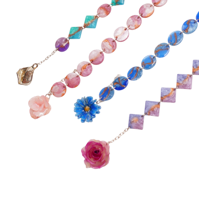 Resin bracelet with real flower charm.