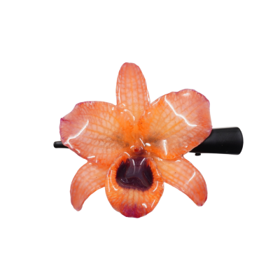 Clear-Coated Dendrobium Nobile Orchid on Hair Clip