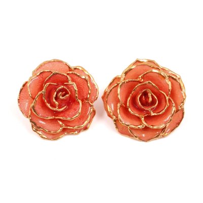 Gold-Edged Rose Earrings