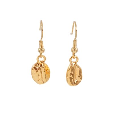 Gold Plated Coffee Bean Earrings