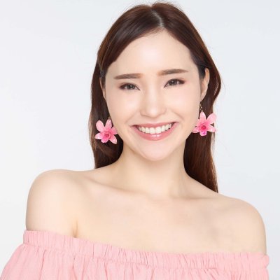 Clear-Coated Dendrobium Orchid Earrings