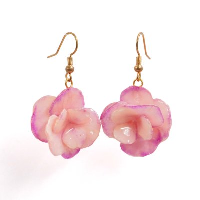 Clear-Coated Hydrangeas Earrings