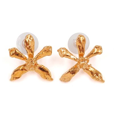 Gold-Plated Trichoglottis dawsoniana orchid Earrings