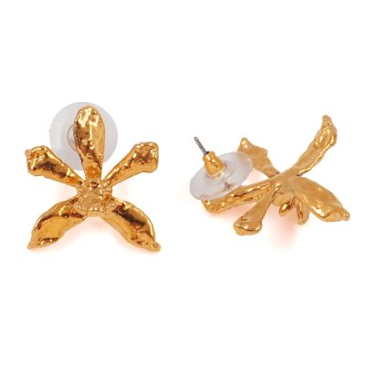 Gold-Plated Trichoglottis dawsoniana orchid Earrings
