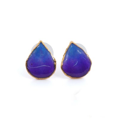 ต่างหูตัดกลีบดอกกล้วยไม้เดนโดรเบียมขอบทอง ต่างหูตัดกลีบดอกกล้วยไม้เดนโดรเบียมขอบทอง