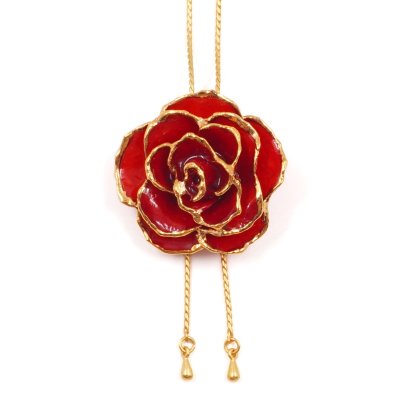 Gold Edges Rose Adjustable Necklace