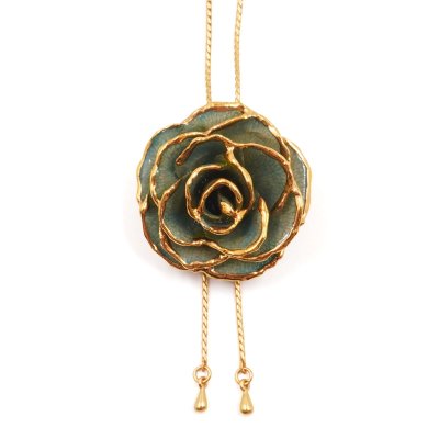 Gold Edges Rose Adjustable Necklace