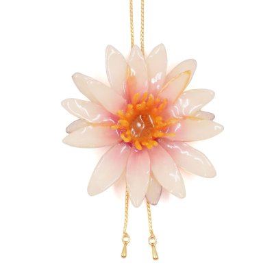 Clear-Coated Water Lily Adjustable Necklace