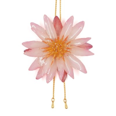 Clear-Coated Water Lily Adjustable Necklace