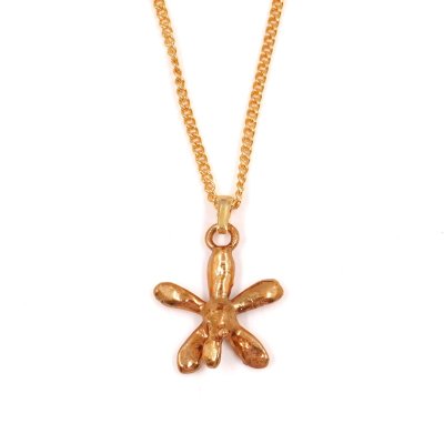 Gold-Plated Trichoglottis cirrhifera orchid Pendant