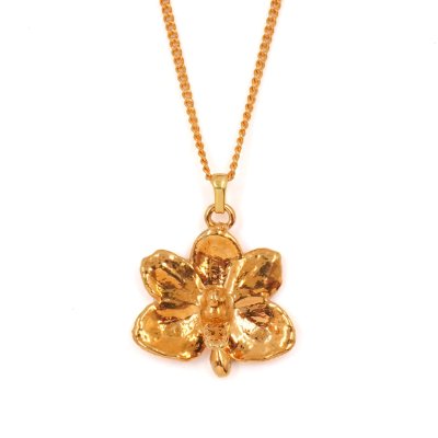 Gold-Plated Ascocentrum orchid Pendant