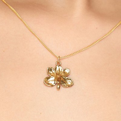 Gold-Plated Ascocentrum orchid Pendant