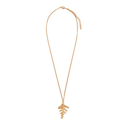 Gold Plated Cypress Leaf Pendant