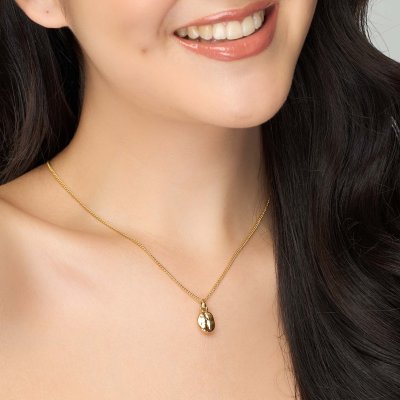Gold Plated Coffee Bean Pendant