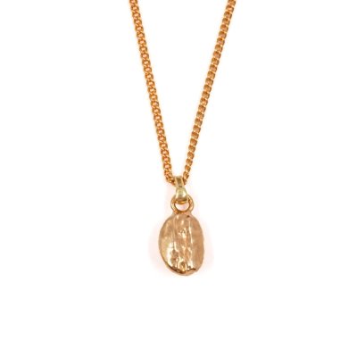 Gold Plated Coffee Bean Pendant