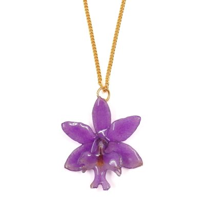 Clear-Coated Epidendrum ibaguense Orchid Pendant