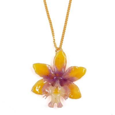 Clear-Coated Epidendrum ibaguense Orchid Pendant