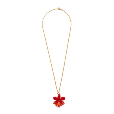 Clear-Coated Epidendrum ibaguense Orchid Pendant