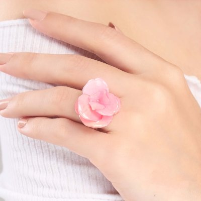 Clear-Coated Hydrangea Ring