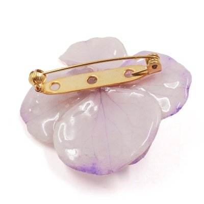 Clear-Coated Hydrangea Brooches
